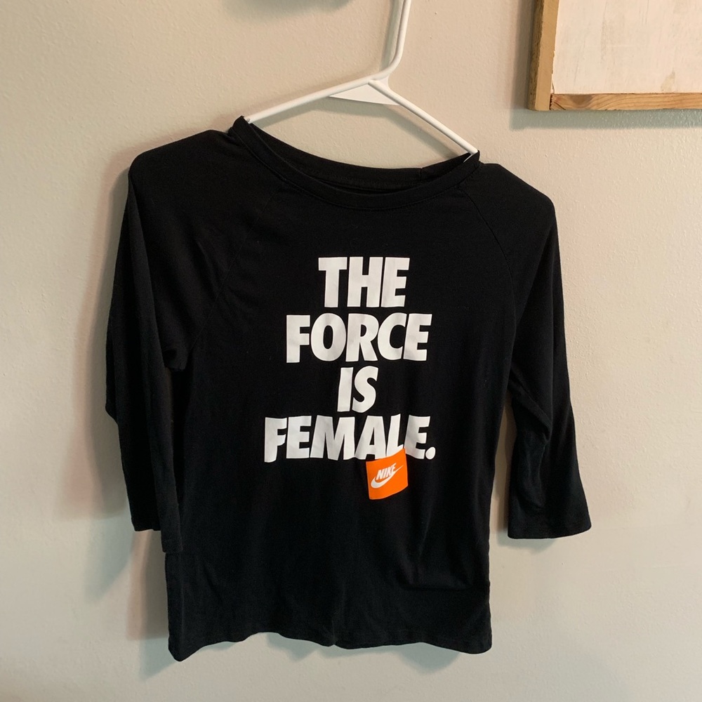 Nike “the force is female” 3/4 sleeve sz small
